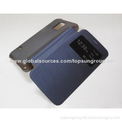 PU Leather Case for Samsung S5 Mini, Book Style, with Window